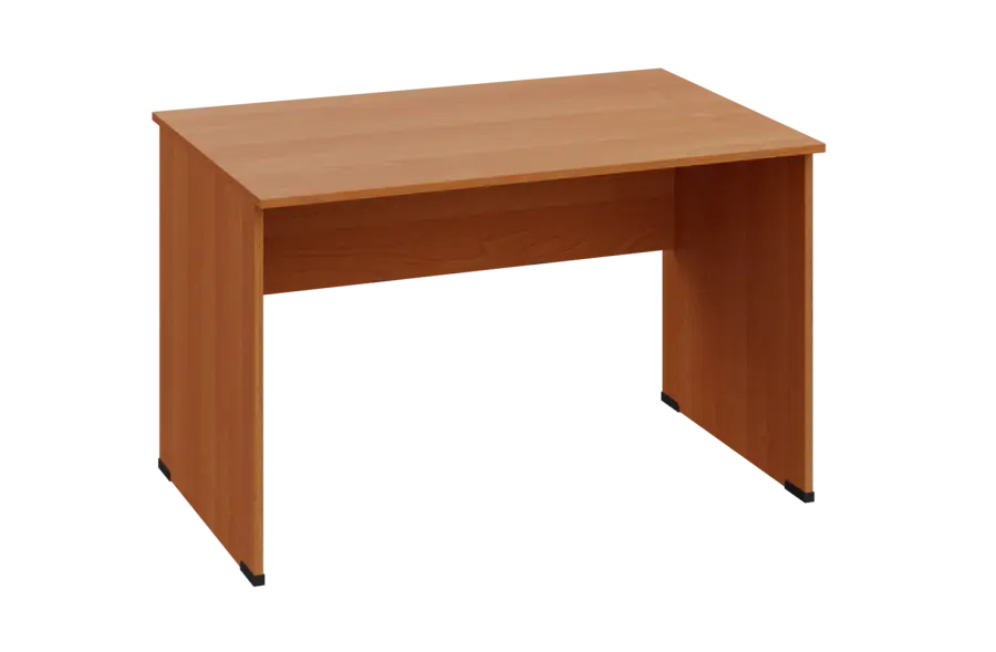 EPL 28 - 12 stůl kancelářský, dřevěná podnož, deska 25 mm, široký 1200 mm, olše jantar